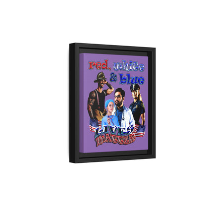 rw&b lives matter - framed canvas art (light purple)