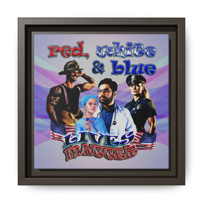 rw&b lives matter - framed canvas art (light blue-pink wave)