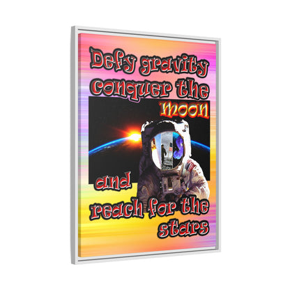 defy conquer reach - framed canvas art (color blur)