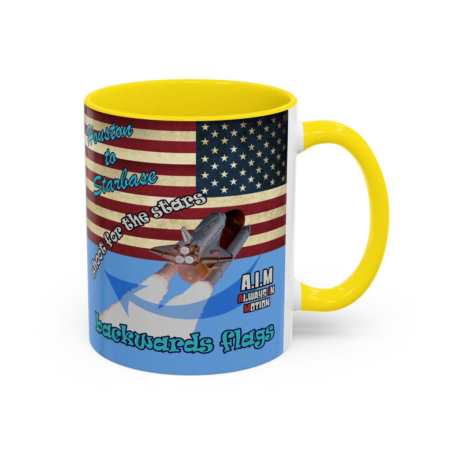 shoot for the stars - Accent Mug (light blue)