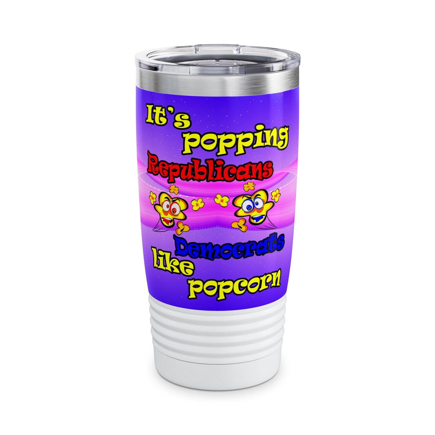 popping like popcorn - Ringneck Tumbler, 20oz (purple-pink wave)