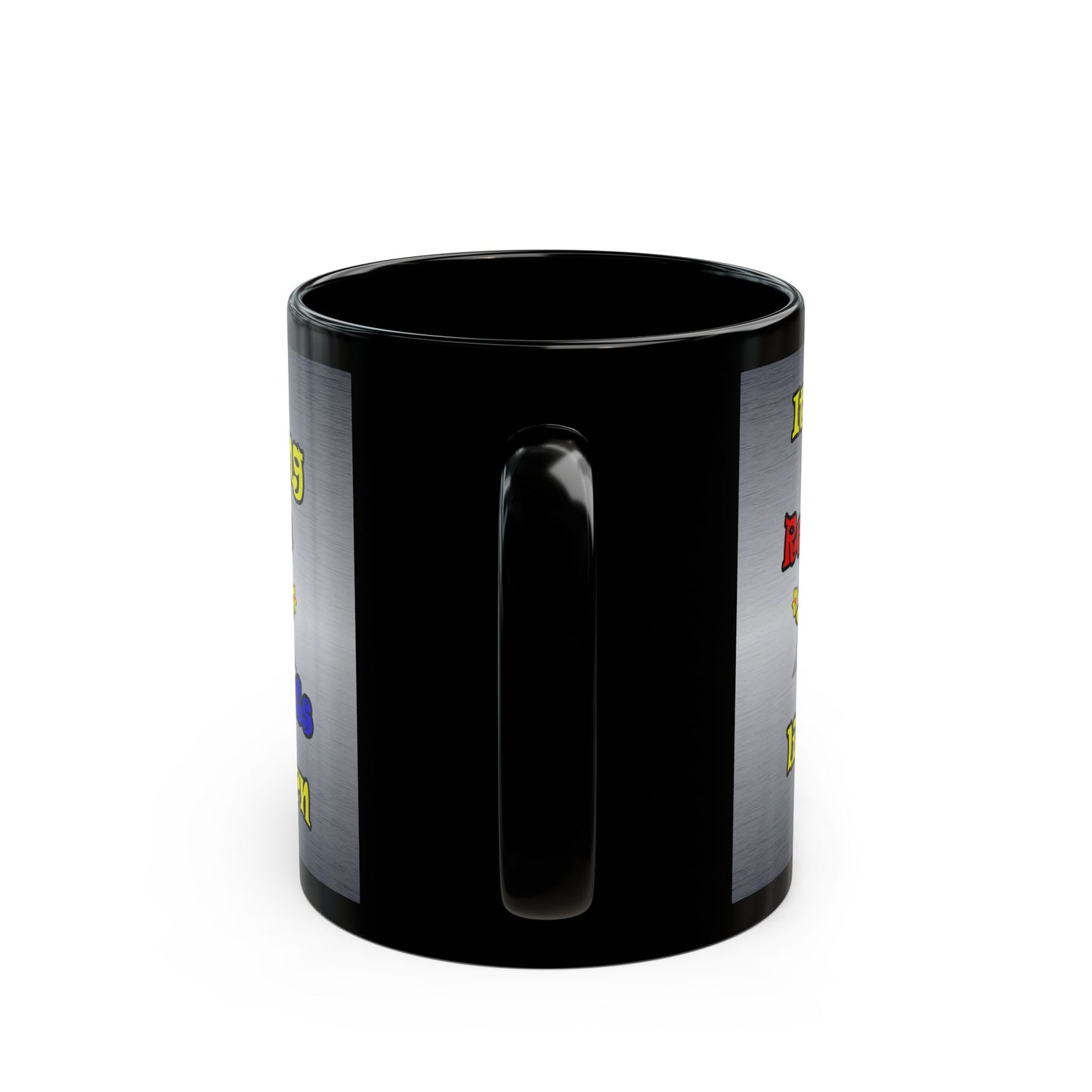 popping like popcorn - Black Mug (brushed nickel)