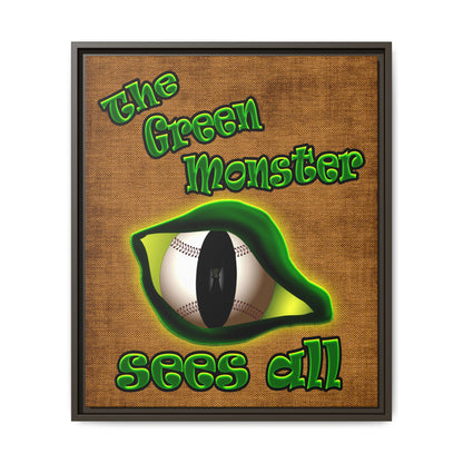 green monster - framed canvas art (brown papyrus)