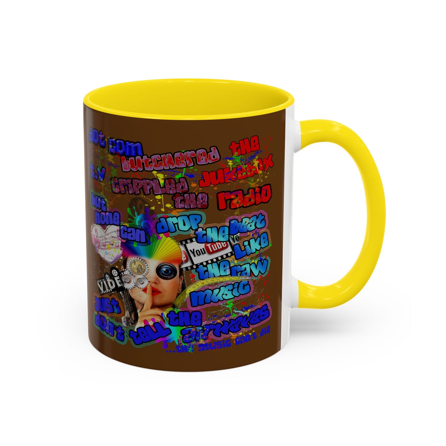 drop the beat - Accent Mug (brown)