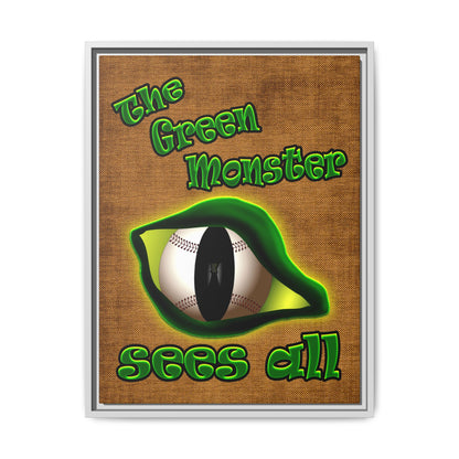 green monster - framed canvas art (brown papyrus)