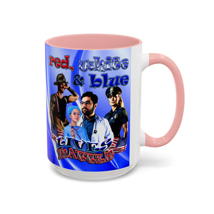 rw&b lives matter - Accent Mug (blue-white wave)