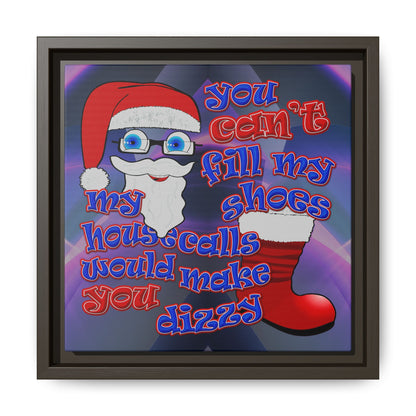 santa's shoes - framed canvas art (grey-pink wave)