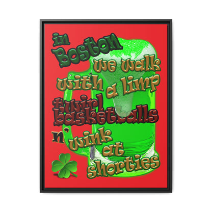 celtics logo - framed canvas art (red)