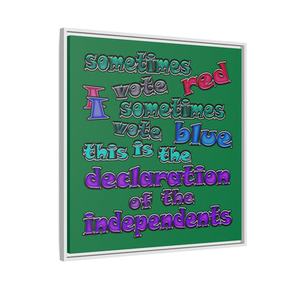 declaration of the independents - framed canvas art (dark green)
