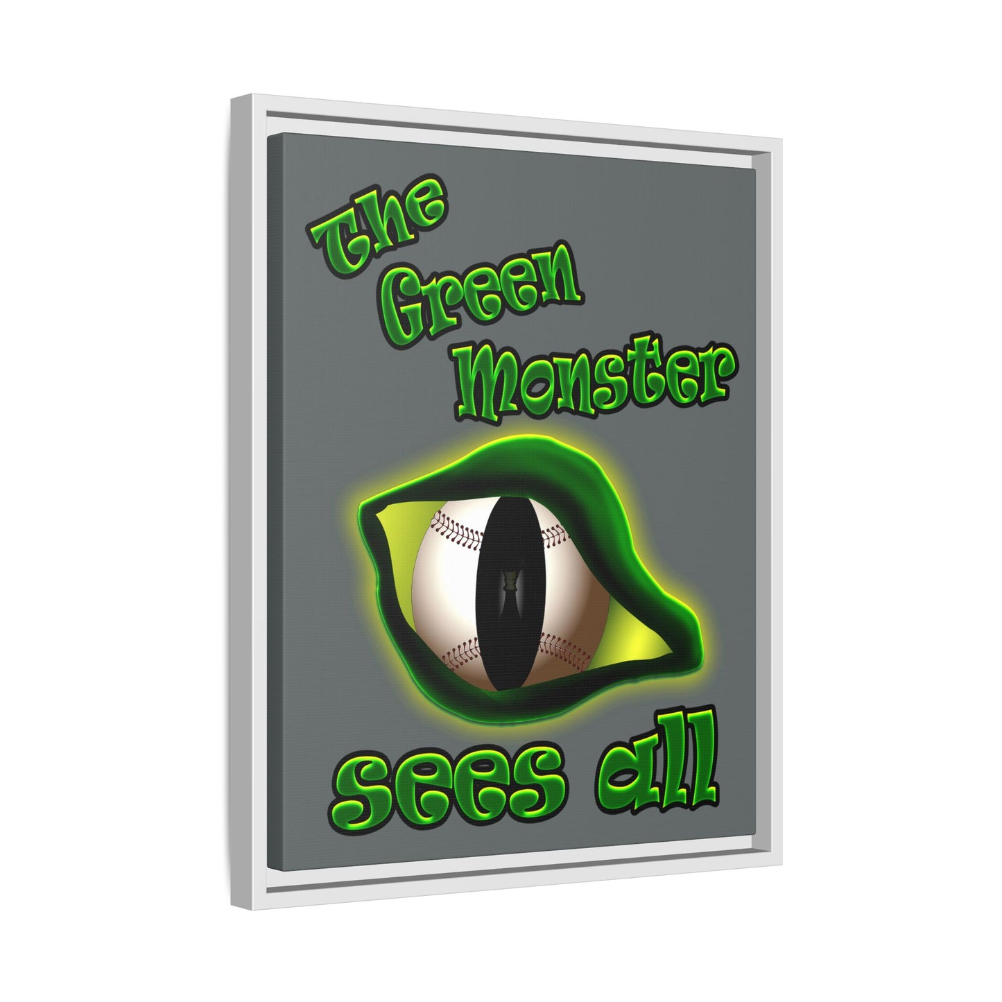 green monster - framed canvas art (dark grey)