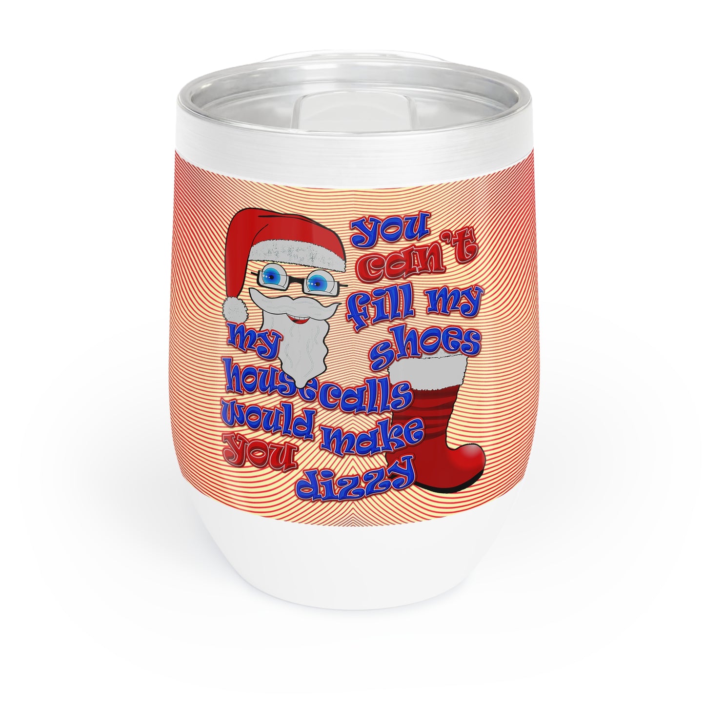 santa's shoes - Chill Wine Tumbler (yellow-orange wave)