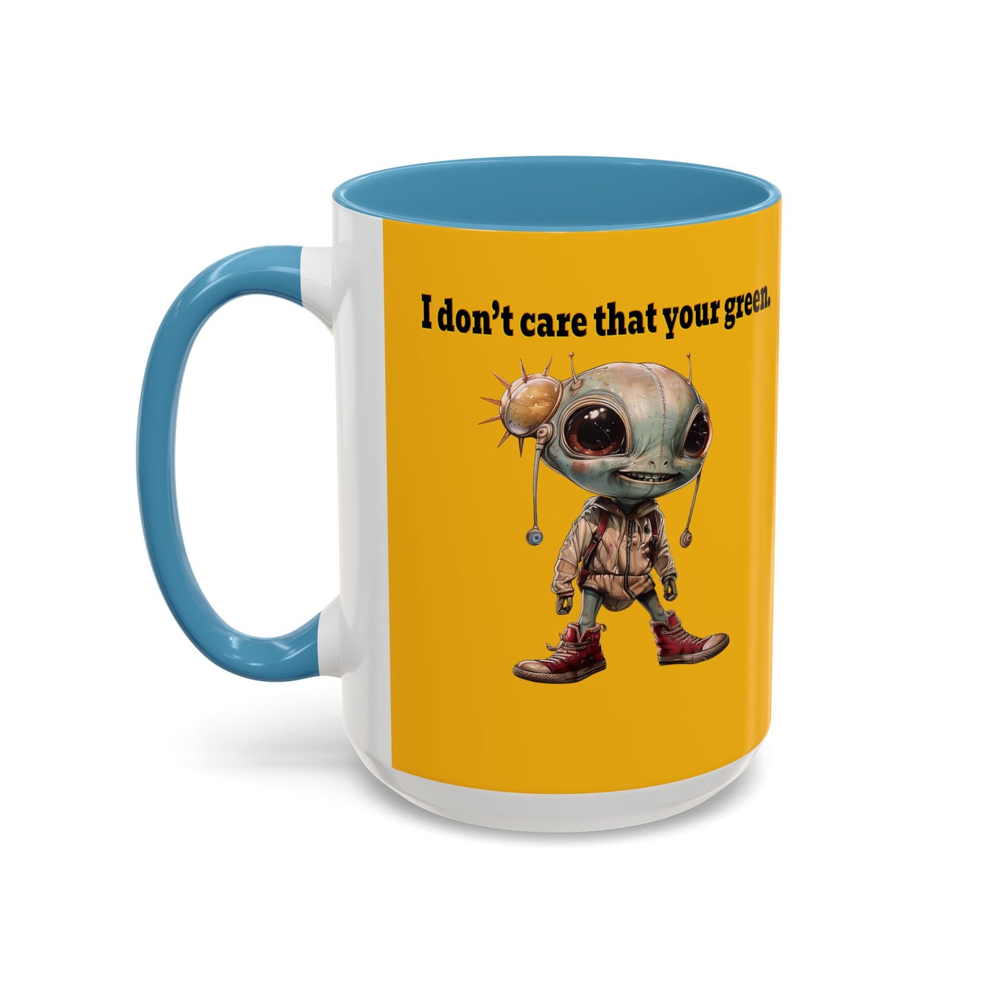 I don't care that your grey - Accent Mug (yellow)