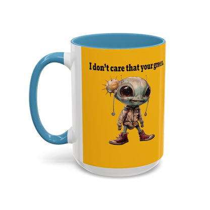 I don't care that your grey - Accent Mug (yellow)
