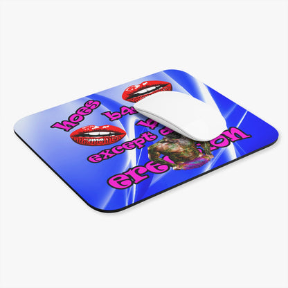 hoes b4 bros - Mouse Pad (Rectangle) (blue-white wave)