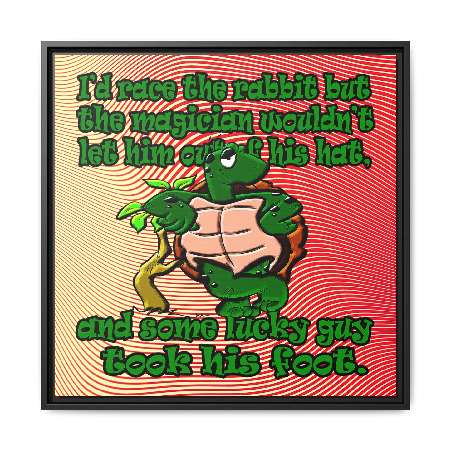turtle race - framed canvas art (yellow-orange wave)