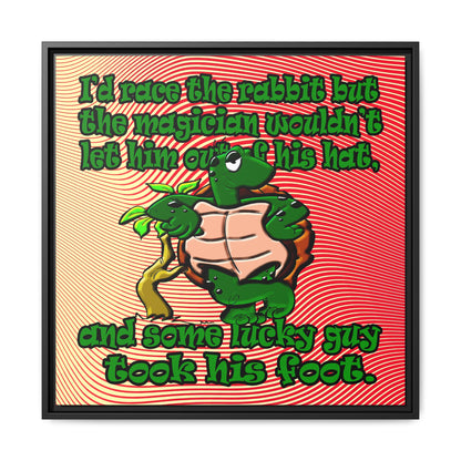 turtle race - framed canvas art (yellow-orange wave)