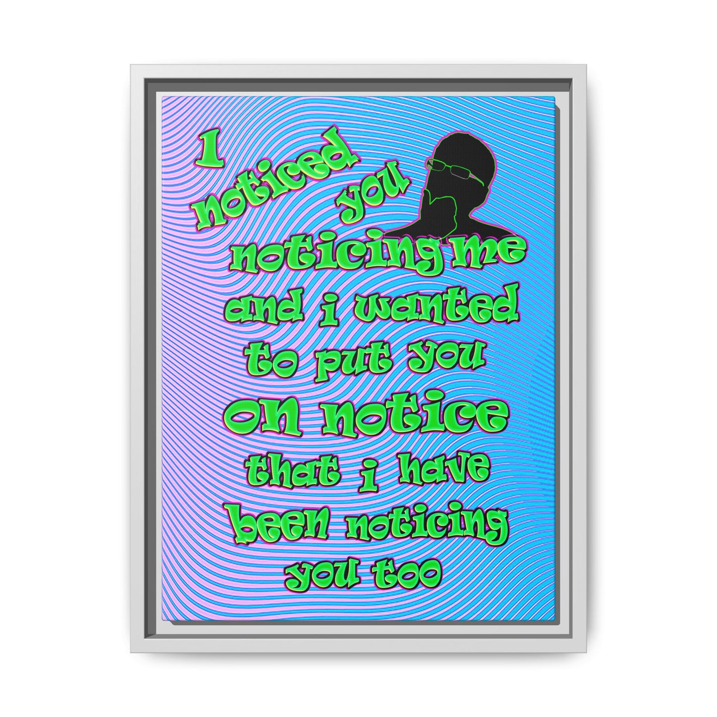noticed you noticing - framed canvas art (light blue-purple wave)