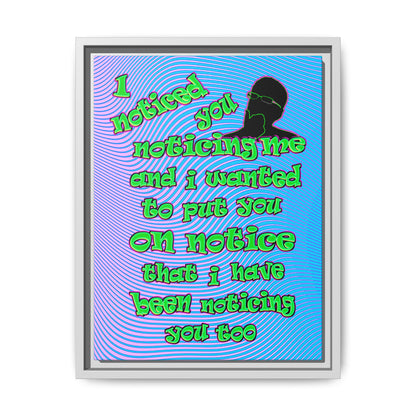 noticed you noticing - framed canvas art (light blue-purple wave)