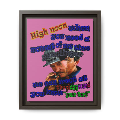high noon - framed canvas art (light pink)