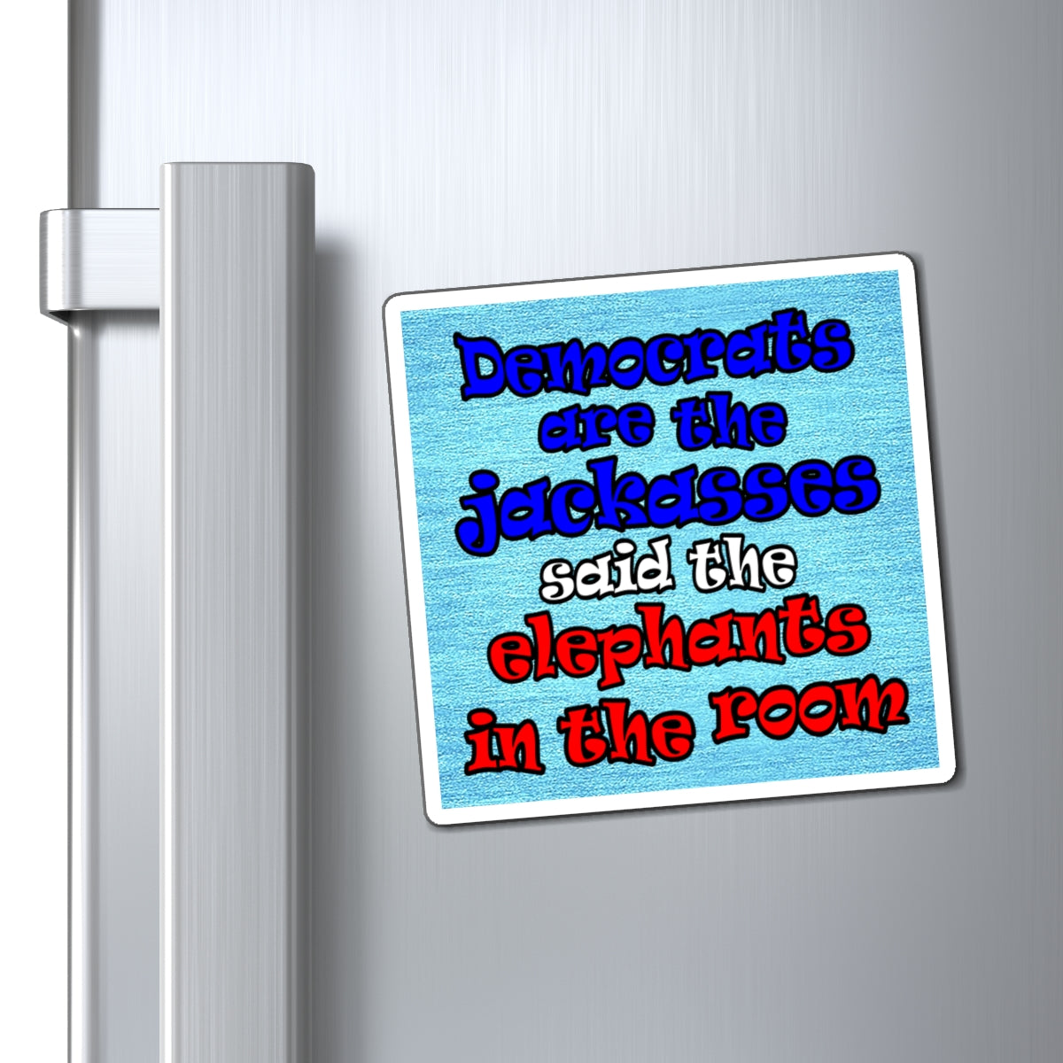 donkeys and elephants - Magnets - (faded blue)