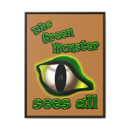 green monster - framed canvas art (light brown)