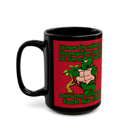 turtle race - Black Mug (dark red)