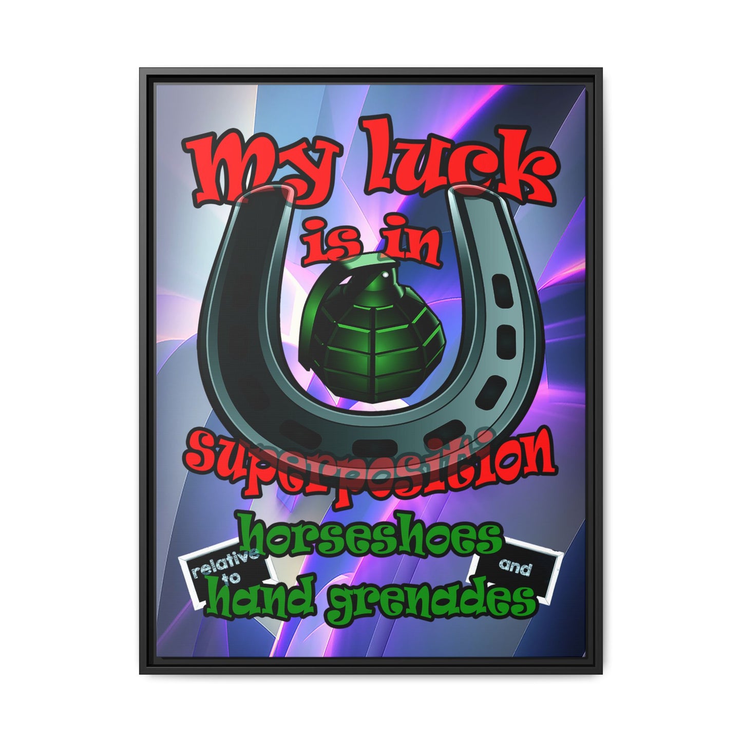 my luck - framed canvas art (grey-pink wave)