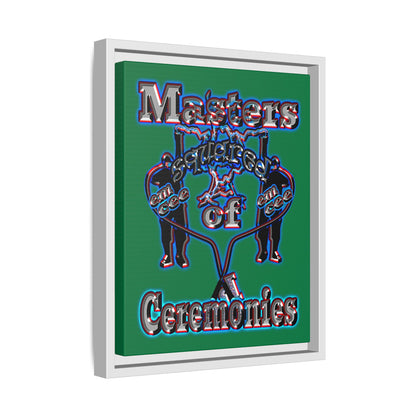 em cee squared - framed canvas art (dark green)