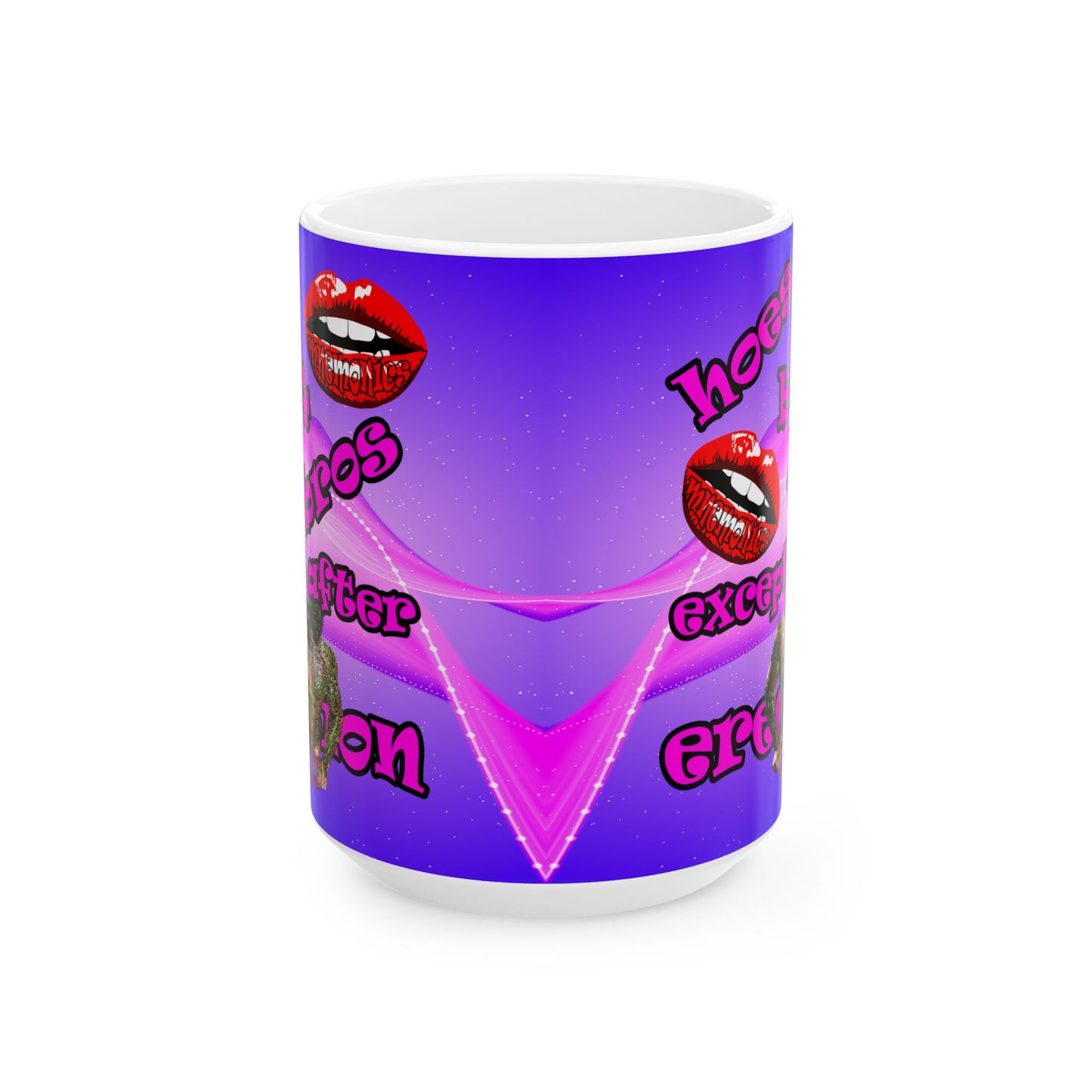 hoes b4 bros - White Mug (purple-pink wave)