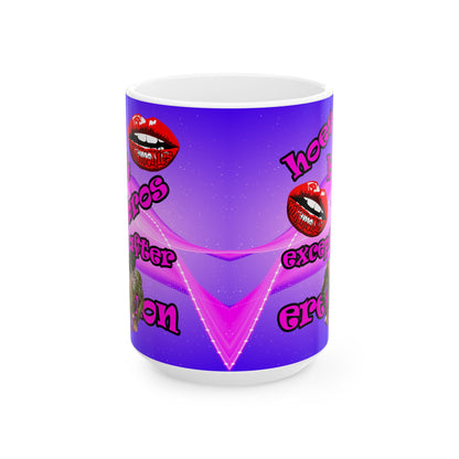 hoes b4 bros - White Mug (purple-pink wave)