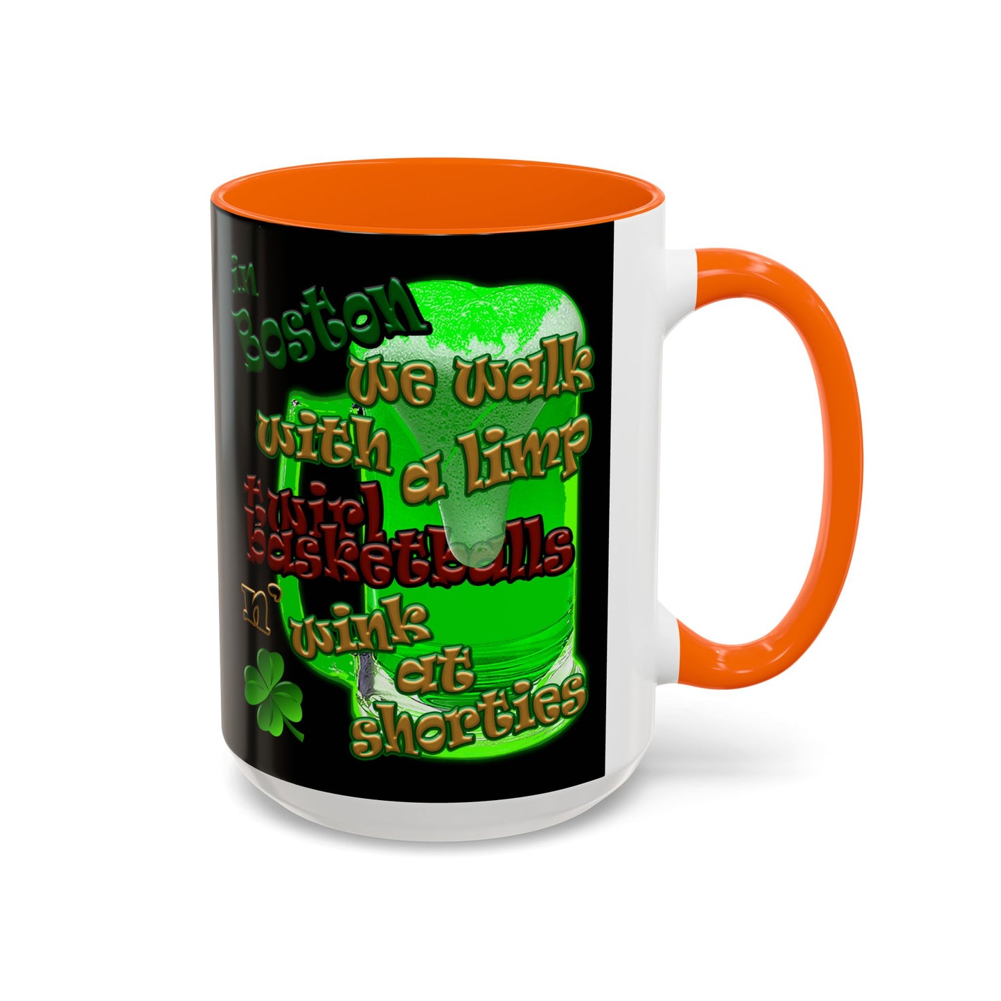 celtics logo - Accent Mug (black)
