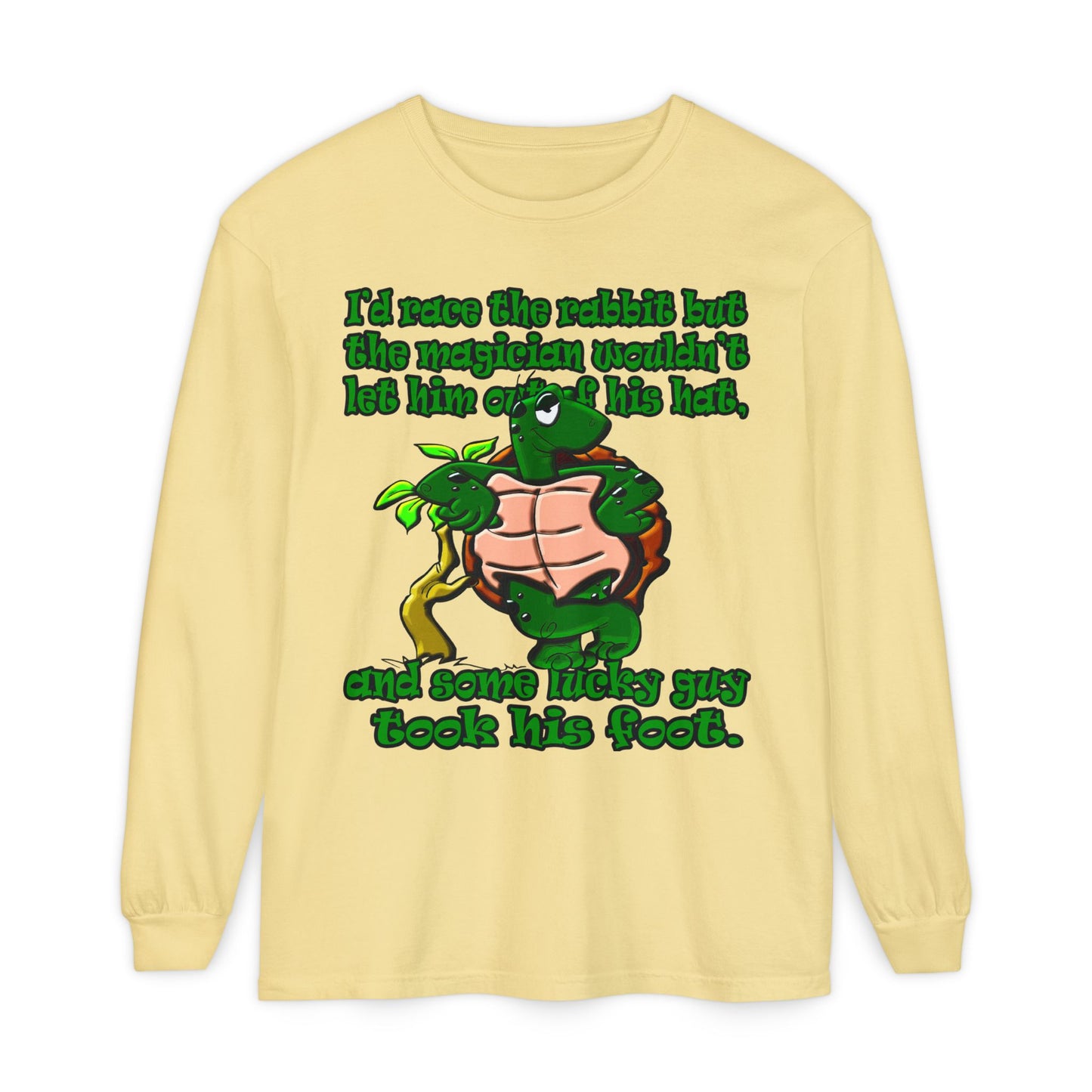 turtle race - Unisex Garment-dyed Long Sleeve T-Shirt