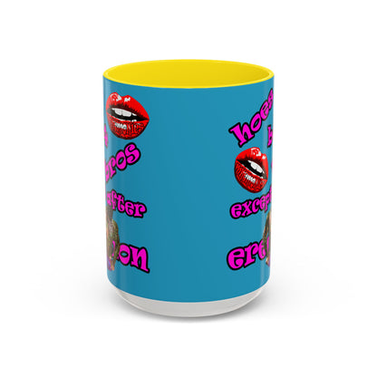 hoes b4 bros - Accent Mug (turquoise)