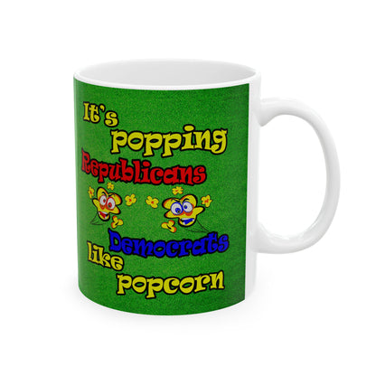 popping like popcorn - White Mug (green turf)