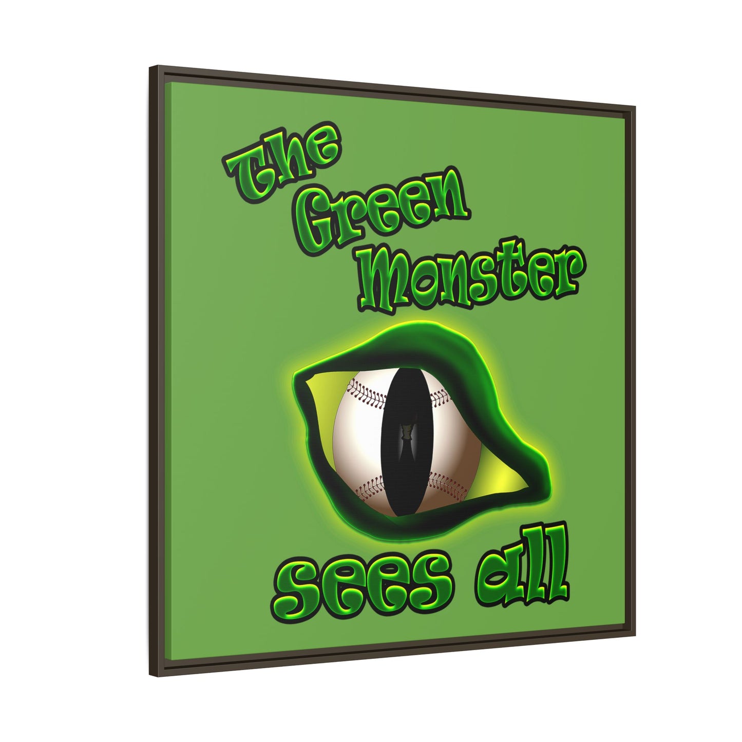 green monster - framed canvas art (green)