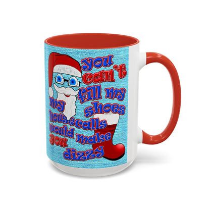 santa's shoes - Accent Mug (faded dark blue)