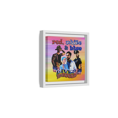 rw&b lives matter - framed canvas art (color blur)