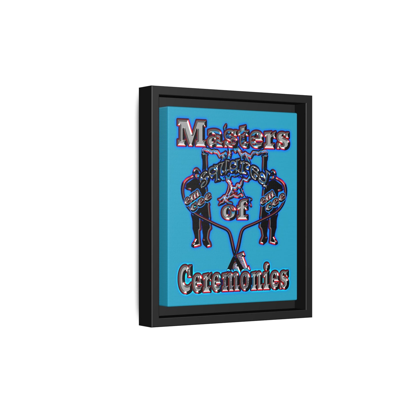 em cee squared - framed canvas art (turquoise)