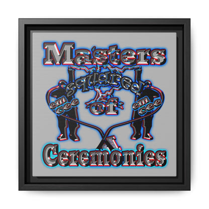 em cee squared - framed canvas art (light grey)