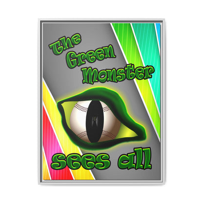 green monster - framed canvas art (rainbow split)