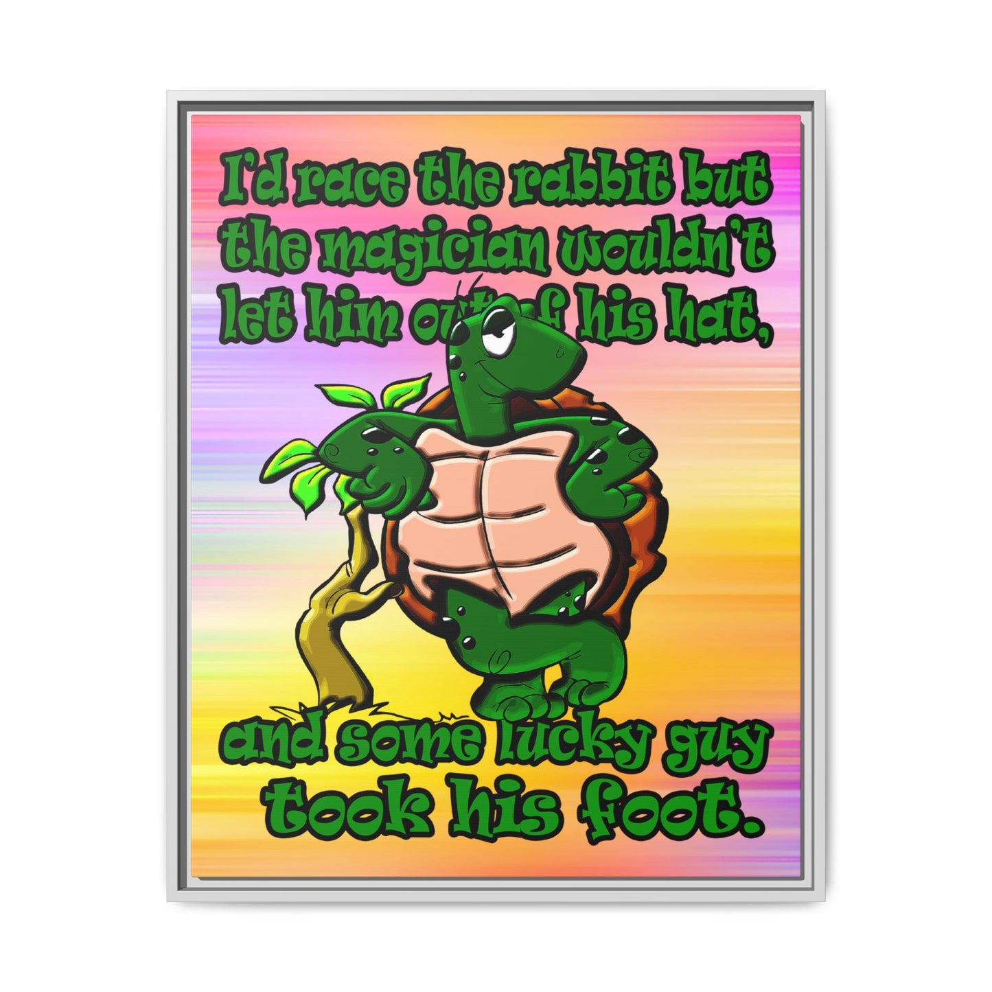 turtle race - framed canvas art (color blur)