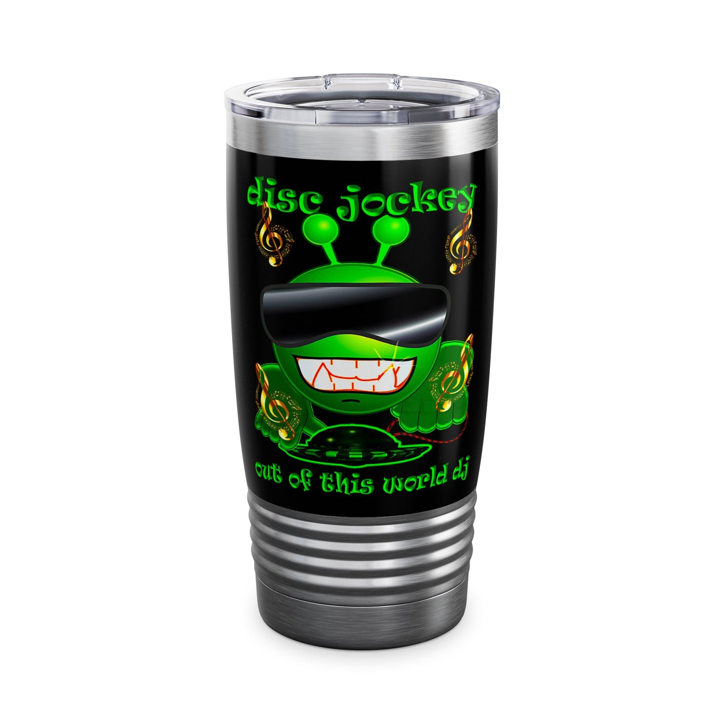 disc jockey - Ringneck Tumbler, 20oz (black)