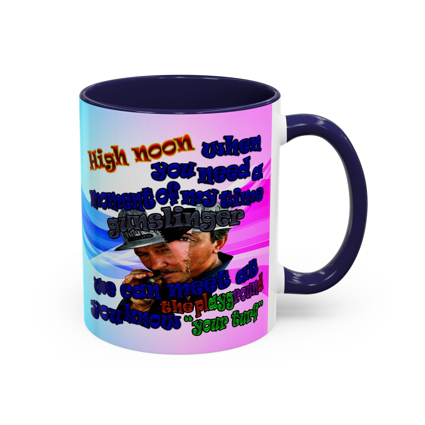 high noon - Accent Mug (light blue-pink wave)