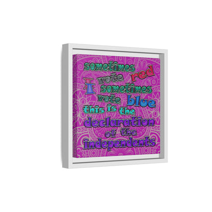 declaration of the independents - framed canvas art (pink swirl)