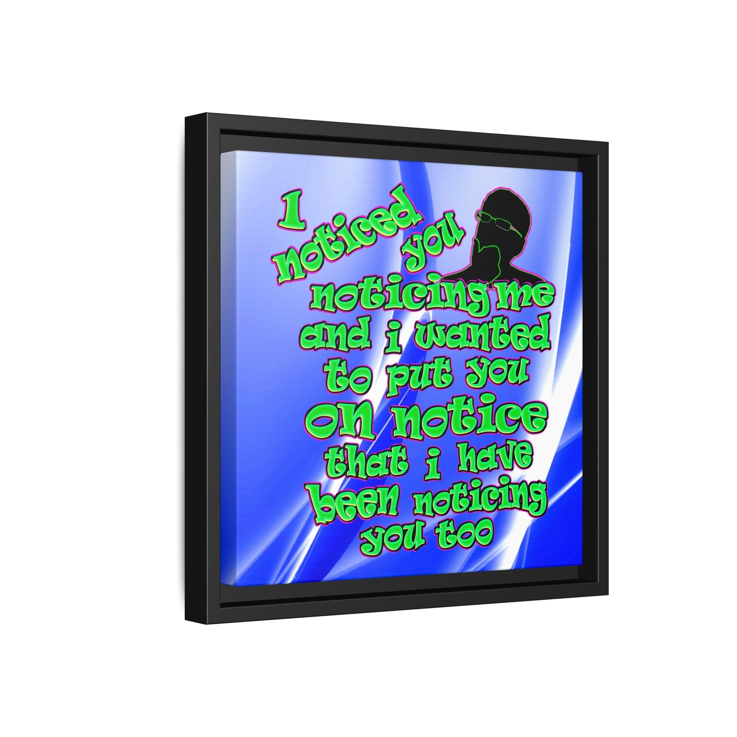 noticed you noticing - framed canvas art (blue-white wave)