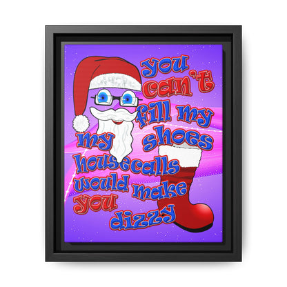 santa's shoes - framed canvas art (purple-pink wave)