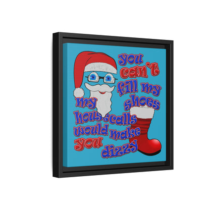 santa's shoes - framed canvas art (turquoise)
