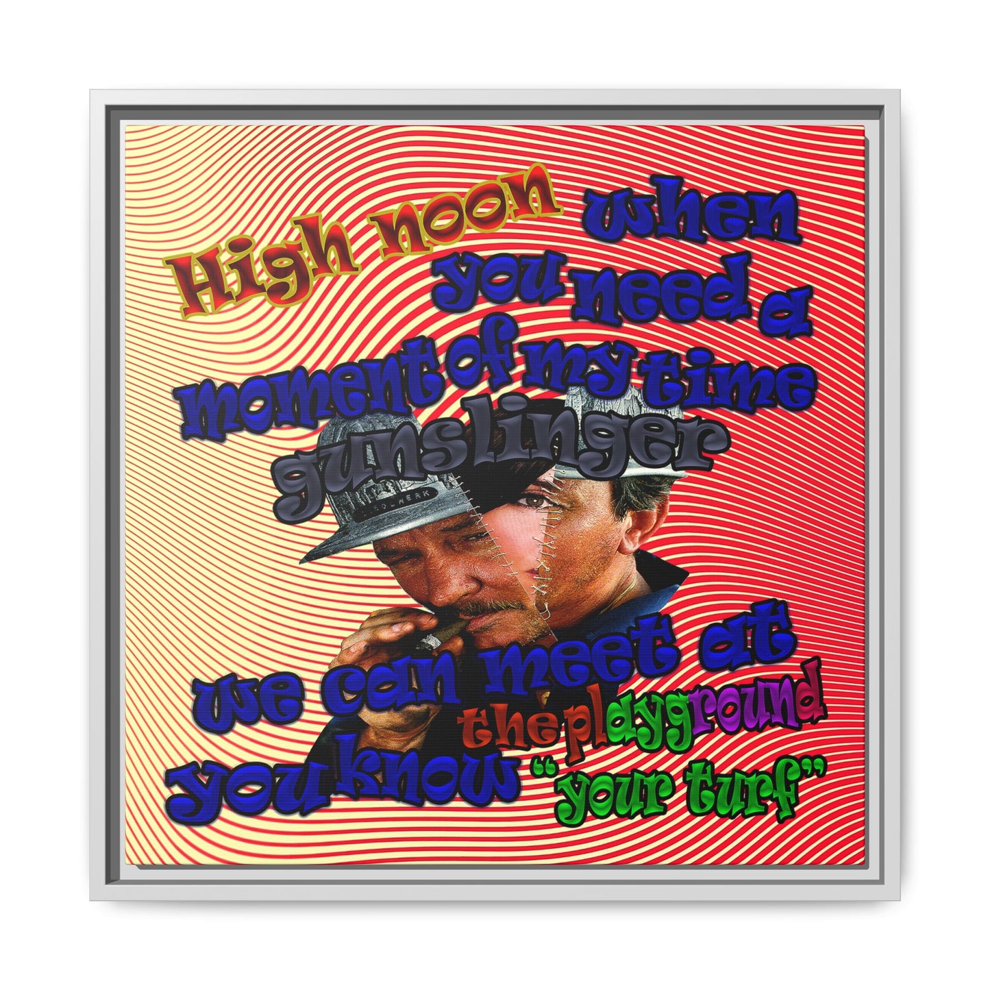high noon - framed canvas art (yellow-orange wave)