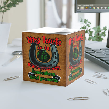 my luck - note cube (brown papyrus)