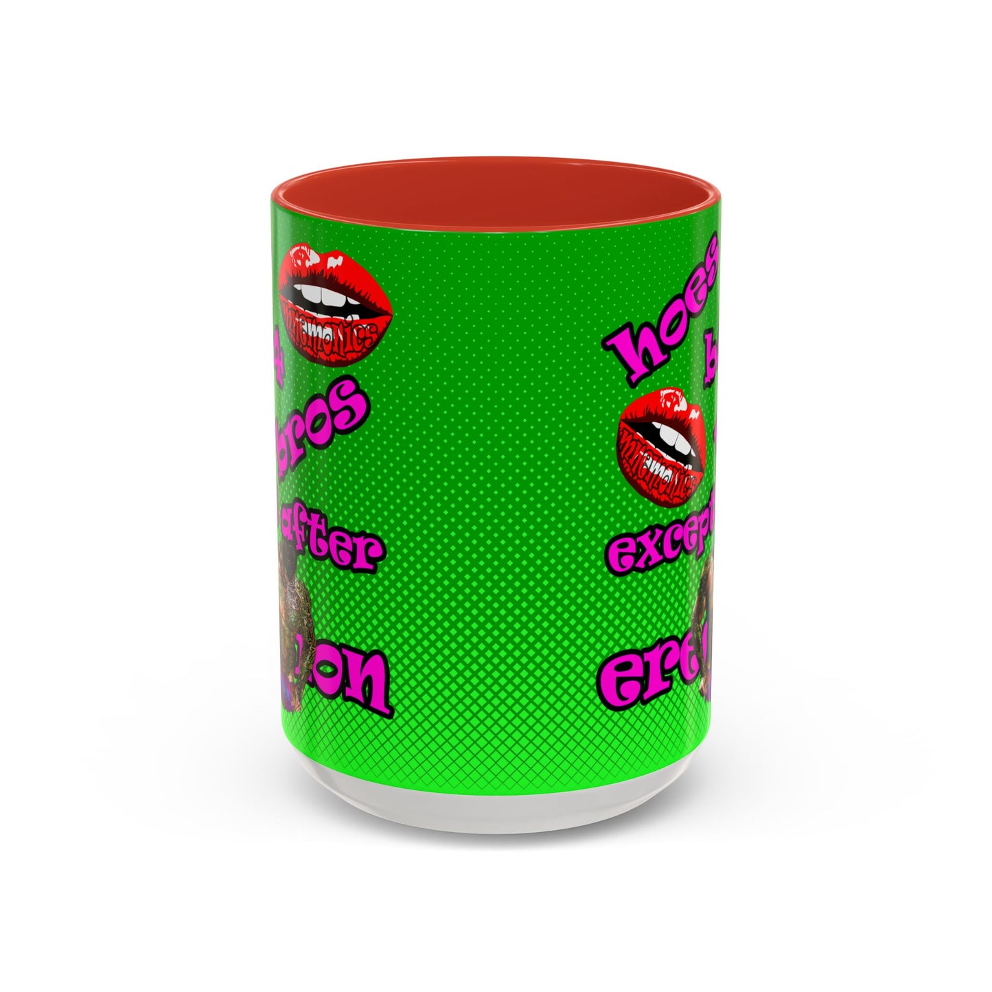 hoes b4 bros - Accent Mug (logo green)